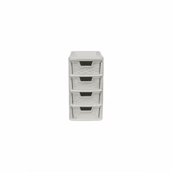 4 Drawer Small Rattan Tower Mushroom