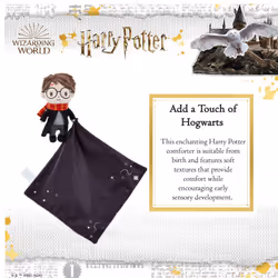 Harry Potter Comfort Blanket for Newborns - Soft Velvety Comforter with Star Details - Huggable Cuddle Companion for Babies from Birth