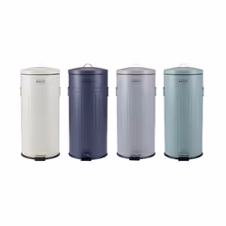 Charles Bentley Retro Powder Coated Steel Waste Rubbish Kitchen Pedal Bin - Fully Assembled - 30L - Dark Blue