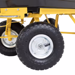 BULLDOZER PRO 200kg Load Capacity Garden Dump Trolley Cart Heavy Duty, Polyethylene Tub, 75 Litre Loading Capacity, Pneumatic Tyres, Easy Tip Tray,