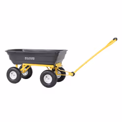 BULLDOZER PRO 200kg Load Capacity Garden Dump Trolley Cart Heavy Duty, Polyethylene Tub, 75 Litre Loading Capacity, Pneumatic Tyres, Easy Tip Tray,