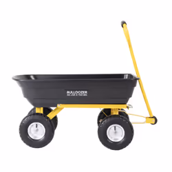 BULLDOZER PRO 200kg Load Capacity Garden Dump Trolley Cart Heavy Duty, Polyethylene Tub, 75 Litre Loading Capacity, Pneumatic Tyres, Easy Tip Tray, - Additional view 4