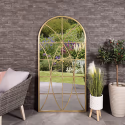 CHARLES BENTLEY Madrid Arch Mirror Durable, Weather Resistant, Shatterproof, Wall Mounted Accent Mirror DÃ©cor For Garden, Iron, Aluminium (180x90cm)