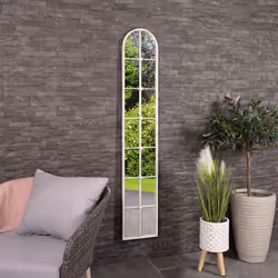 CHARLES BENTLEY San Marino Arch Mirror in White, Durable, Weather Resistant, Shatterproof, Wall Mounted Accent Mirror DÃ©cor  ...