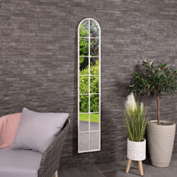 CHARLES BENTLEY San Marino Arch Mirror in White, Durable, Weather Resistant, Shatterproof, Wall Mounted Accent Mirror DÃ©cor For Garden, Inside, Iron,