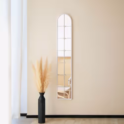 CHARLES BENTLEY San Marino Arch Mirror in White, Durable, Weather Resistant, Shatterproof, Wall Mounted Accent Mirror DÃ©cor For Garden, Inside, Iron,