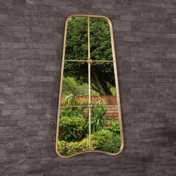 CHARLES BENTLEY Copenhagen Mirror in Gold, Durable, Weather Resistant, Shatterproof, Wall Mounted Accent Mirror Decor For Gar ...