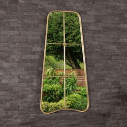 CHARLES BENTLEY Copenhagen Mirror in Gold, Durable, Weather Resistant, Shatterproof, Wall Mounted Accent Mirror Decor For Garden, Inside, Iron,
