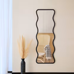 CHARLES BENTLEY Amsterdam Mirror in Black, Weather Resistant, Shatterproof, Wall Mounted Accent Mirror DÃ©cor For Garden, Indoors, Iron, Aluminium