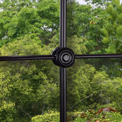 CHARLES BENTLEY Monaco Garden Mirror In Black, Weather Resistant, Shatterproof, Wall Mounted Accent Mirror DÃ©cor For Garden, Indoors, Iron, Aluminium