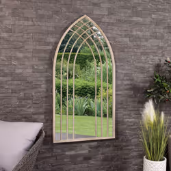 CHARLES BENTLEY Sandy Lisbon Arch Mirror, Weather Resistant, Shatterproof, Wall Mounted Accent Mirror DÃ©cor For Garden, Indo ...