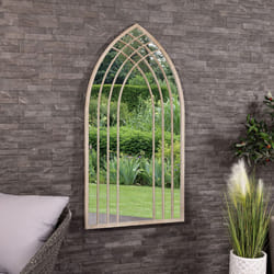 CHARLES BENTLEY Sandy Lisbon Arch Mirror, Weather Resistant, Shatterproof, Wall Mounted Accent Mirror DÃ©cor For Garden, Indoors, Iron, Aluminium