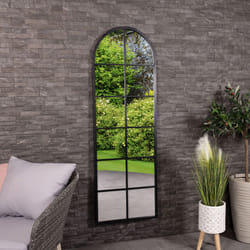 CHARLES BENTLEY Bern Arch Mirror in Black, Weather Resistant, Shatterproof, Wall Mounted Accent Mirror DÃ©cor For Garden, Indoors, Iron Aluminium