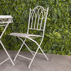 Charles Bentley Wrought Iron Bistro Set Metal Outdoor Garden Patio Set With Rust Proof Finish In Grey