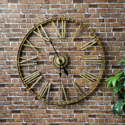 Charles Bentley Extra Large 95cm Outdoor Skeleton Wall Clock Bronze