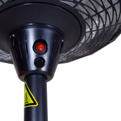 Charles Bentley Electric Floor Standing Outdoor Patio Heater-220-240V 2000W- 3 adjustable heat settings - Remote Controlled - Instant heat - Black
