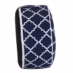 Charles Bentley Indoor/Outdoor Inflatable Garden Foot Stool Pouffe Bean Bag - Navy Blue And White Pattern H23cm Dia 53cm