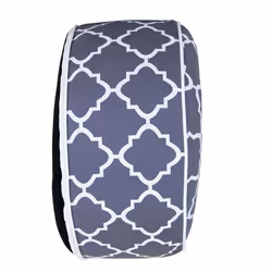 Charles Bentley Indoor/Outdoor Inflatable Garden Foot Stool Pouffe Bean Bag - Grey H23cm Dia 53cm Waterproof