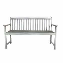Charles Bentley FSC Acacia White Washed Wooden Garden Patio Outdoor 2 Seater Bench 14kg Max User: 160kg