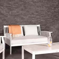 Charles Bentley FSC Acacia White Washed 4 Piece Sofa Garden Outdoor Patio Lounge Set - Sofa, 2 x Chair, Table