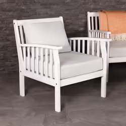 Charles Bentley FSC Acacia White Washed 4 Piece Sofa Garden Outdoor Patio Lounge Set - Sofa, 2 x Chair, Table