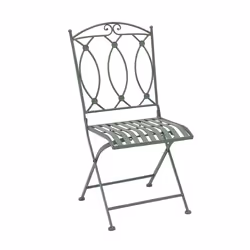 Charles Bentley Rustic Wrought Iron Bistro Set Lightweight Garden Outdoor, Strong & Sturdy in a Beautiful Sage Green