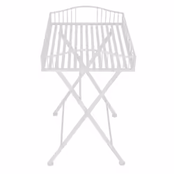 Charles Bentley Wrought Decorative Iron Garden Side Table - White