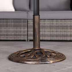 Charles Bentley 12kg Cast Iron Round Patio Umbrella Parasol Base Stand - Bronze