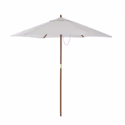 Charles Bentley Garden Large 2.4M Wooden Garden Patio Parasol Shade Umbrella 38Mm Pole Easy Opening Showerproof Grey