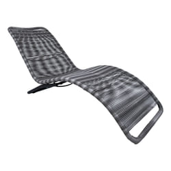 CHARLES BENTLEY Zanzibar Sun Lounger Bed, Grey Sunbed Seat, Garden, Soft Woven PE Rattan, Furniture, Indoor, Outdoor, Patio, Seating For One, Powder