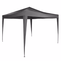 Charles Bentley 3 x 3m Pop Up Gazebo With 4 Sides Easy One Touch Assembly with Carry Bag - Grey