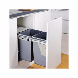 Charles Bentley Pull Out Kitchen Cupboard Bin 40L Capacity - Recycling Multi Compartment Odour Preventing Lid