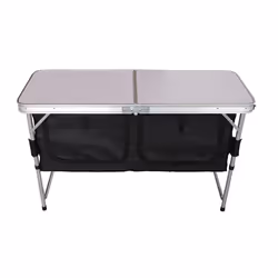 Charles Bentley Odyssey Camping Storage Table Portable Low Side Shelf Lightweight Aluminium Organiser Cupboards