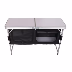 Charles Bentley Odyssey Camping Storage Table Portable Low Side Shelf Lightweight Aluminium Organiser Cupboards