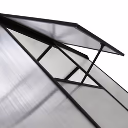 Charles Bentley Aluminium Frame Polycarbonate Greenhouse with Adjustable Roof Vents Grey 6 x 6.1ft