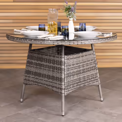 Charles Bentley Garden Outdoor 4 Piece Rattan Dining Set Grey