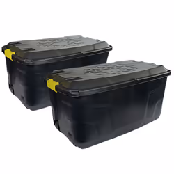 Charles Bentley Strata 2 x 145L Heavy Duty Trunk on Wheels - Black H45 x L94 x W52cm 4.9kg each Waterproof design Strong clip ...