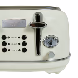 Charles Bentley Cream & Chrome 1.7L Kettle & 4-Slice Toaster Set