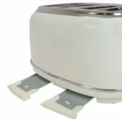 Charles Bentley 4 Slice Toaster Stainless Steel Browning Control Dial with 6 Levels Cream & Chrome Crumb Tray Cancel Defrost Reheat Settings