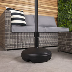 Charles Bentley Outdoor Plastic Round 7L Umbrella Base Garden Sturdy and Secure - 33cm Dia