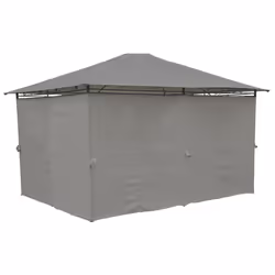 Charles Bentley 3m x 4m Steel Art Large Gazebo With Side Curtains Grey Powdered Coated Steel