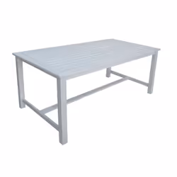 CHARLES BENTLEY FSC Acacia White Washed Wooden Bench Dining Set, 4-6 Seater, Large Table, Two Benches, Outdoor, Garden, Furniture, Modern Design,