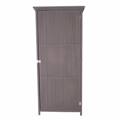 CHARLES BENTLEY FSC Certified, Wooden, Storage Shed, Grey, Tall, Small, Outdoor, Garden Storage, Outdoor Storage, Shelves, Hooks, Space Saving,