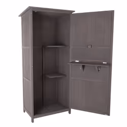 CHARLES BENTLEY FSC Certified, Wooden, Storage Shed, Grey, Tall, Small, Outdoor, Garden Storage, Outdoor Storage, Shelves, Hooks, Space Saving,