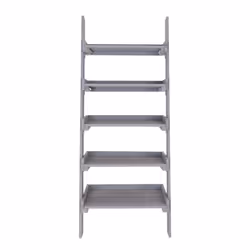 Charles Bentley FSC Slim Wooden Ladder Planter - Grey Tall 5 Shelves Wood Modern Planting Vertical Garden Herbs Flowers