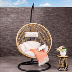 Charles Bentley Single Hanging Swing Chair H198 x Diameter 104cm Natural