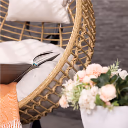 Charles Bentley Single Hanging Swing Chair H198 x Diameter 104cm Natural