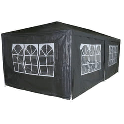 Charles Bentley 3m x 6m Party Tent Gazebo - Dark Grey - Large Showerproof Marquee Plastic Waterproof with Windows