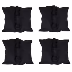 Charles Bentley 4pc Gazebo Leg Weight Bags Black 300D Polyester with PVC Coating Lightweight Hook & Loop Fasteners