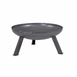 Charles Bentley Large 80cm Round Oil Finished Fire Pit Steel Outdoor Patio Heating Dark Grey